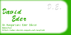 david eder business card